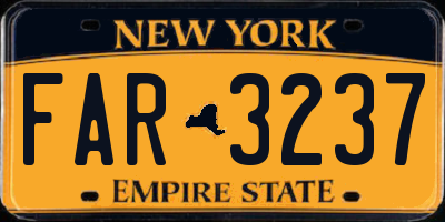 NY license plate FAR3237