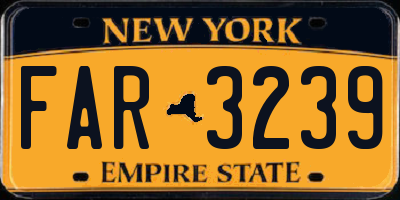 NY license plate FAR3239
