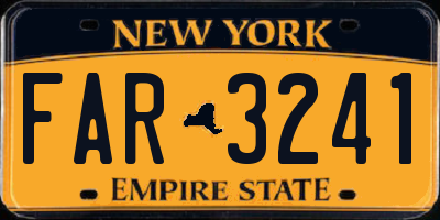 NY license plate FAR3241