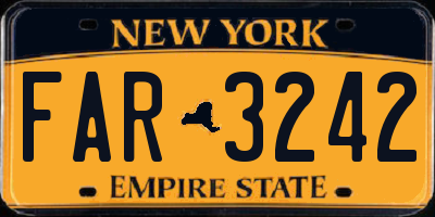 NY license plate FAR3242
