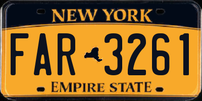NY license plate FAR3261