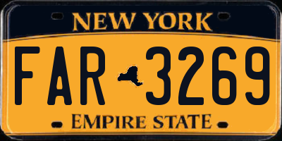 NY license plate FAR3269