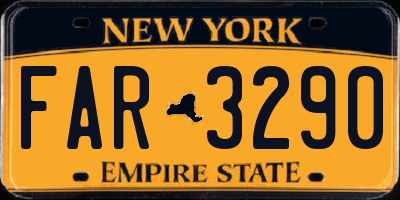 NY license plate FAR3290