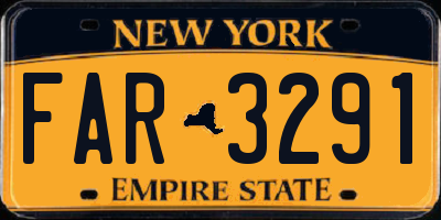 NY license plate FAR3291