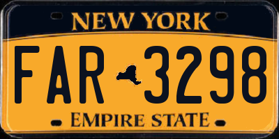 NY license plate FAR3298