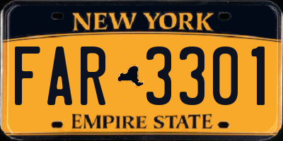NY license plate FAR3301