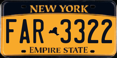 NY license plate FAR3322