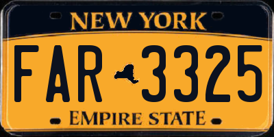 NY license plate FAR3325