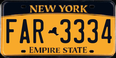 NY license plate FAR3334