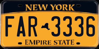 NY license plate FAR3336
