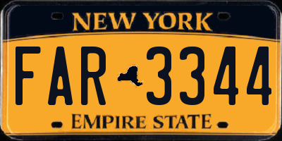 NY license plate FAR3344