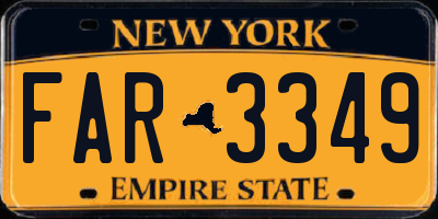 NY license plate FAR3349