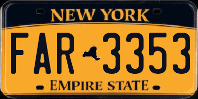 NY license plate FAR3353