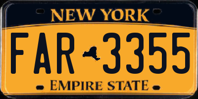NY license plate FAR3355