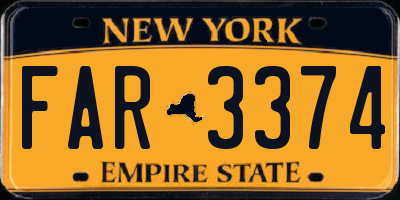 NY license plate FAR3374