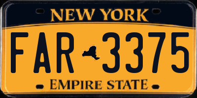 NY license plate FAR3375
