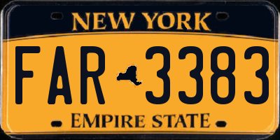 NY license plate FAR3383