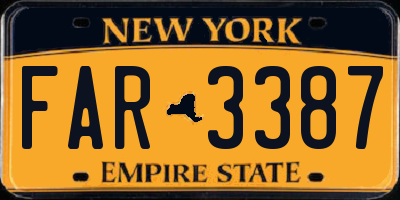 NY license plate FAR3387
