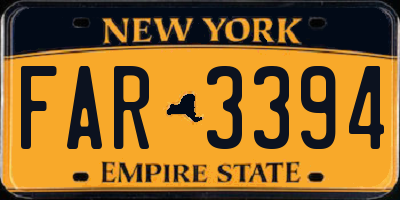 NY license plate FAR3394