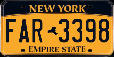 NY license plate FAR3398