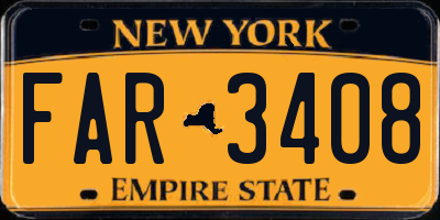 NY license plate FAR3408