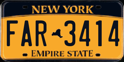 NY license plate FAR3414