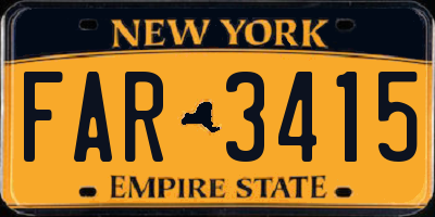 NY license plate FAR3415