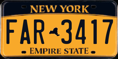 NY license plate FAR3417