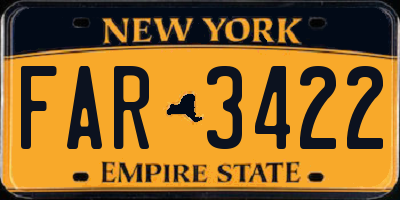 NY license plate FAR3422