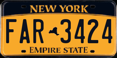 NY license plate FAR3424