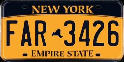 NY license plate FAR3426