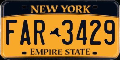 NY license plate FAR3429