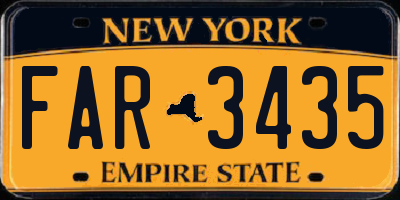 NY license plate FAR3435