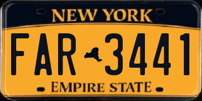NY license plate FAR3441