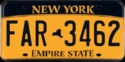 NY license plate FAR3462