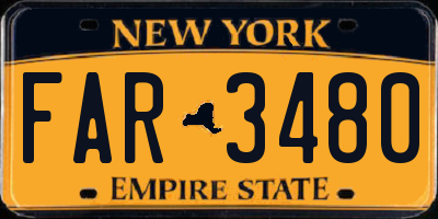NY license plate FAR3480