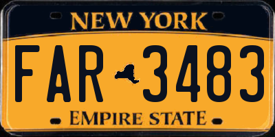NY license plate FAR3483