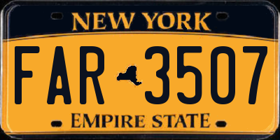 NY license plate FAR3507