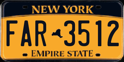 NY license plate FAR3512
