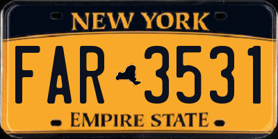 NY license plate FAR3531