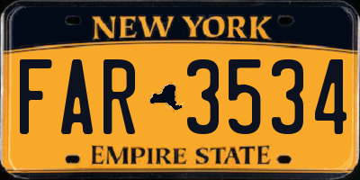 NY license plate FAR3534