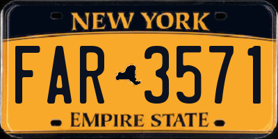 NY license plate FAR3571