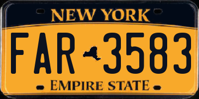 NY license plate FAR3583