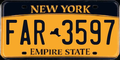 NY license plate FAR3597