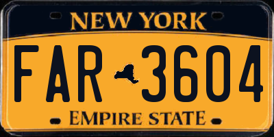 NY license plate FAR3604