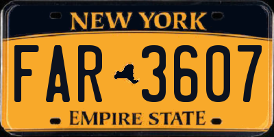 NY license plate FAR3607