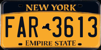 NY license plate FAR3613