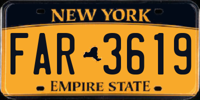 NY license plate FAR3619