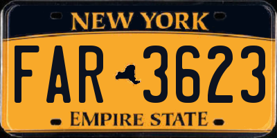 NY license plate FAR3623