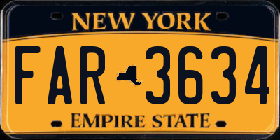 NY license plate FAR3634